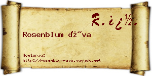 Rosenblum Éva névjegykártya